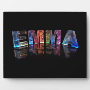De naam Emma in 3D-lichten (fotografie) Fotoplaat