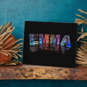 De naam Emma in 3D-lichten (fotografie) Fotoplaat (Zijkant)