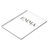 De naam Emma. Vrouw namen. Notitieboek (Linkerzijde)