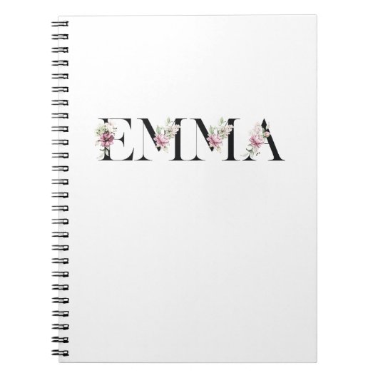 De naam Emma. Vrouw namen. Notitieboek (Voorkant)