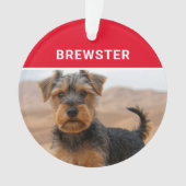 De naam en foto van de hond van de Biewer Terrier Ornament (voorkant)