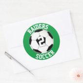 De Naam en het Aantal van het Team van de voetbal  Ronde Sticker (Envelop)