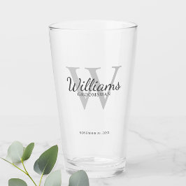 De naam en het Monogram van de Groomsmen van het M Glas