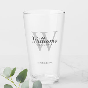 De naam en het Monogram van de Groomsmen van het M Glas