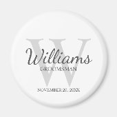 De naam en het Monogram van de Groomsmen van het M Magneet (Voorkant)