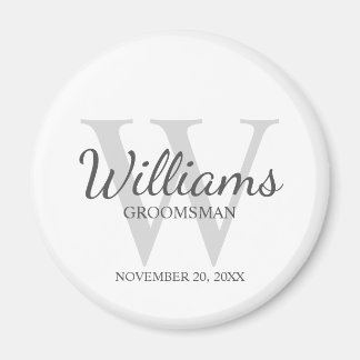 De naam en het Monogram van de Groomsmen van het M Magneet