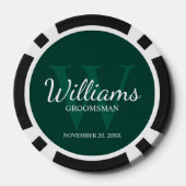 De naam en het Monogram van de Groomsmen van het M Poker Chips (Achterkant)