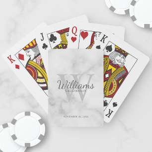 De naam en het Monogram van de Groomsmen van het M Pokerkaarten