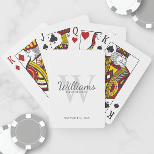 De naam en het Monogram van de Groomsmen van het M Pokerkaarten