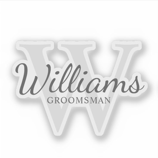 De Naam en het Monogram van de Groomsmen van het M Sticker (Voorkant)