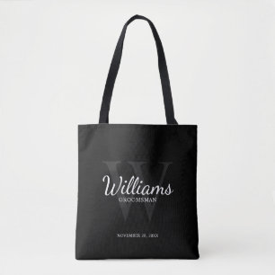 De naam en het Monogram van de Groomsmen van het M Tote Bag