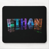 De naam Ethan in 3D lichten (foto) Muismat (Voorkant)