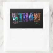 De naam Ethan in 3D Lights (Foto) Rechthoekige Sticker (Tas)
