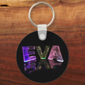 De naam Eva in 3D Lichten (Foto) Sleutelhanger (Voorkant)