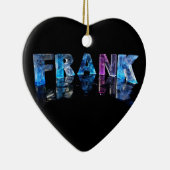 De naam Frank in 3D Lichten (Foto) Keramisch Ornament (Rechts)