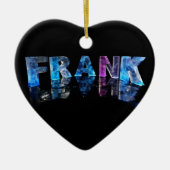 De naam Frank in 3D Lichten (Foto) Keramisch Ornament (Voorkant)