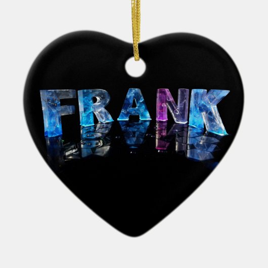 De naam Frank in 3D Lichten (Foto) Keramisch Ornament (Voorkant)