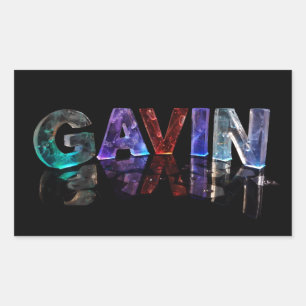 De naam Gavin in 3D Lichten (Foto) Rechthoekige Sticker