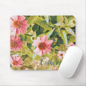 De naam Gepersonaliseerde Roze Coneflower Green Le Muismat (Met muis)