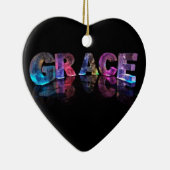 De naam Grace in 3D-lichten (foto) Keramisch Ornament (Rechts)