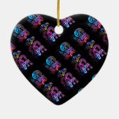 De naam Grace in 3D-lichten (foto) Keramisch Ornament (Achterkant)