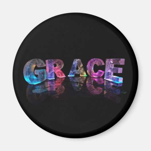 De naam Grace in 3D Lights (Foto) Magneet (Voorkant)