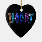 De naam Harry in 3D-lichten (foto) Keramisch Ornament (Rechts)