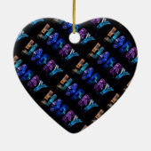 De naam Harry in 3D-lichten (foto) Keramisch Ornament (Achterkant)