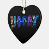 De naam Harry in 3D-lichten (foto) Keramisch Ornament (Links)