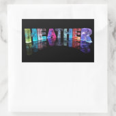 De naam Heather in 3D Lights (Foto) Rechthoekige Sticker (Tas)