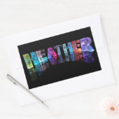 De naam Heather in 3D Lights (Foto) Rechthoekige Sticker (Envelop)
