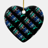 De naam Henry in 3D-lichten (foto) Keramisch Ornament (Achterkant)