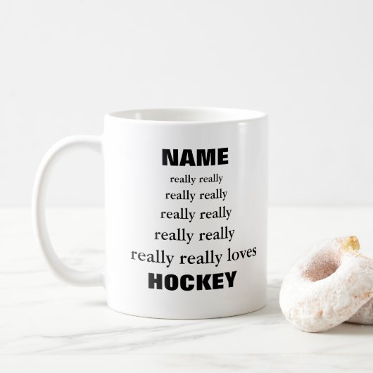 De naam houdt echt echt van de Onderwerp Hockey. Koffiemok (Met donut)