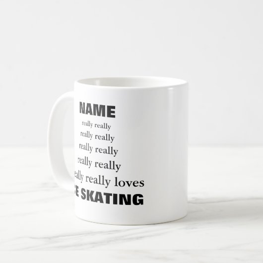 De naam houdt echt echt van Onderwerp SKING Koffiemok (Voorkant links)