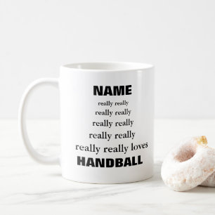 De naam houdt echt van de handbal koffiemok