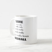 De naam houdt echt van de handbal koffiemok (Voorkant links)