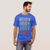 De naam is Andy in Funny Retro  Disco T-shirt (Voorkant volledig)