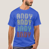 De naam is Andy in Funny Retro  Disco T-shirt (Voorkant)