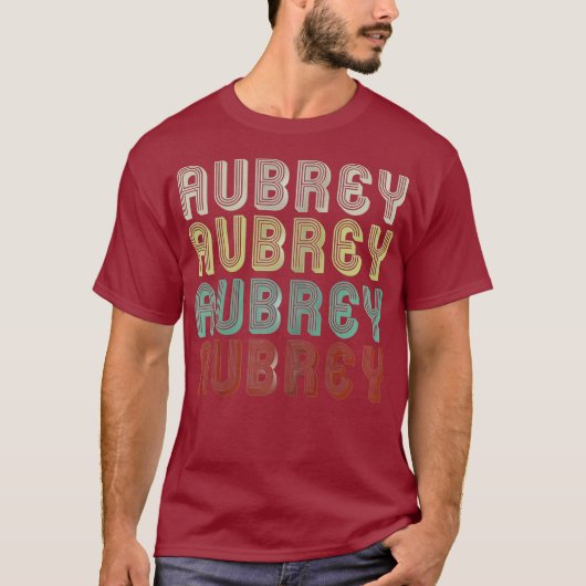 De naam is Aubrey in Funny Retro  Disco T-shirt (Voorkant)