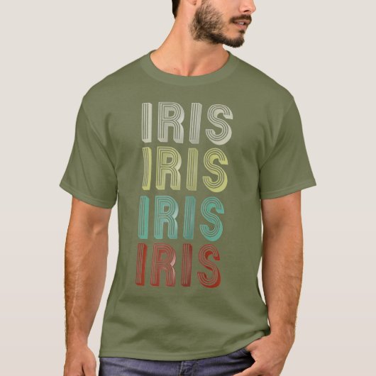 De naam is Iris in Funny Retro Disco T-shirt (Voorkant)