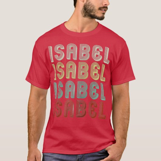 De naam is Isabel in Retro Disco Funny T-shirt (Voorkant)
