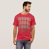 De naam is Isabel in Retro Disco Funny T-shirt (Voorkant volledig)