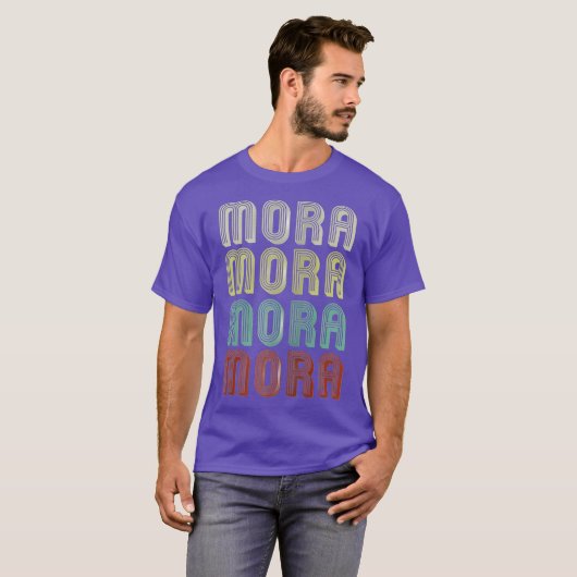 De naam is Mora in Retro Disco Funny T-shirt (Voorkant volledig)