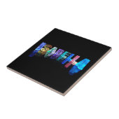 De naam Isabella in 3D-lichten (foto) Tegeltje (Zijkant)