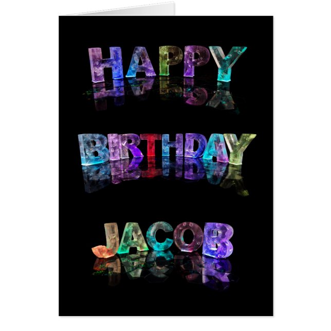 De naam Jacob in 3D-lichten (foto) (Voorkant)