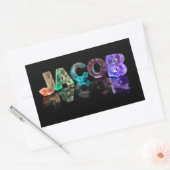 De naam Jacob in 3D-lichten (foto) Rechthoekige Sticker (Envelop)