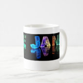 De naam Jane in 3D Lichten (Foto) Koffiemok (Voorkant rechts)