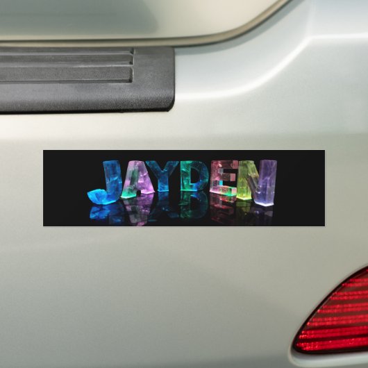 De naam Jayden in 3D-lichten (foto) Bumpersticker (Op auto)