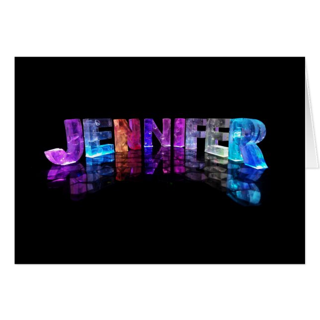 De naam Jennifer in 3D-lichten (foto) (Voorkant Horizontaal)