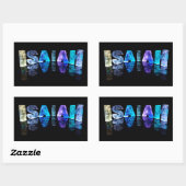 De naam Jesaja in 3D-lichten (foto) Rechthoekige Sticker (Vel)